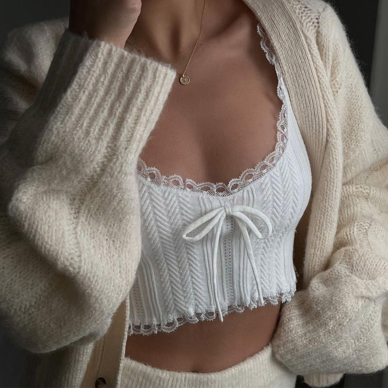 Women's Summer Lace Stitching Vest Top