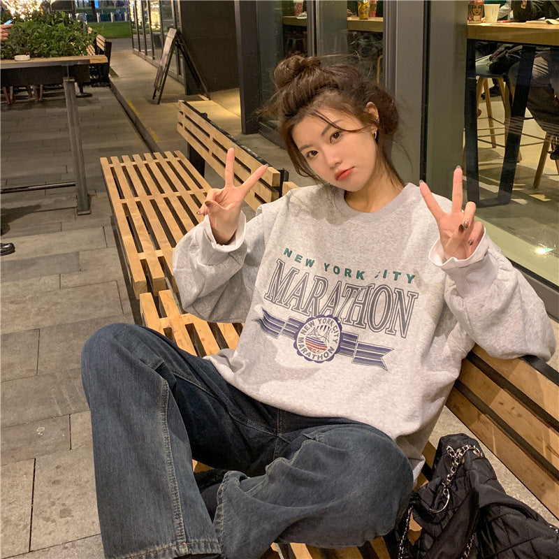 Retro False Two-piece Sweaters Women's Loose Thin Coat