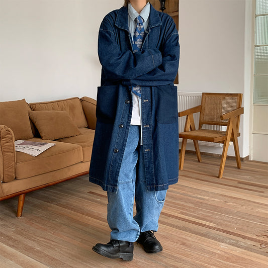 Autumn Mid-length Section Of The Japanese Jacket Hundred Washed Long-sleeved Tide