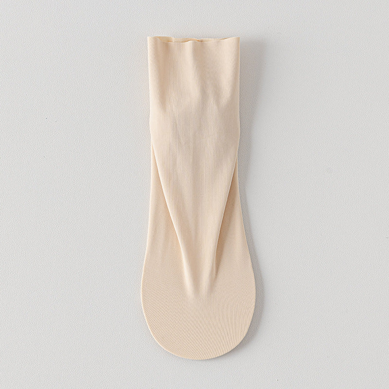 Couple Ice Silk Thigh High Socks Cotton Base Sweat-absorbent
