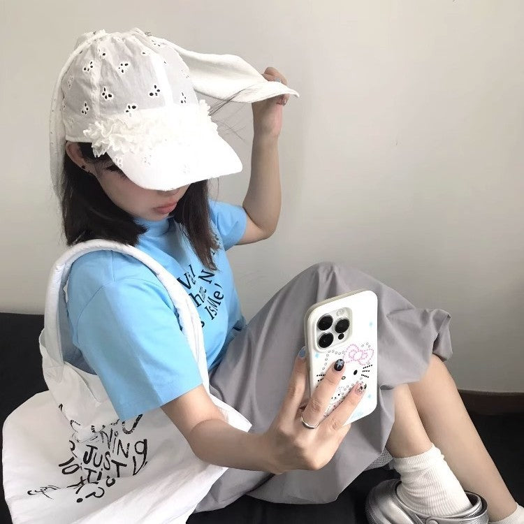 Niche, Designer-style Lace-trimmed Rabbit-ear Baseball Cap