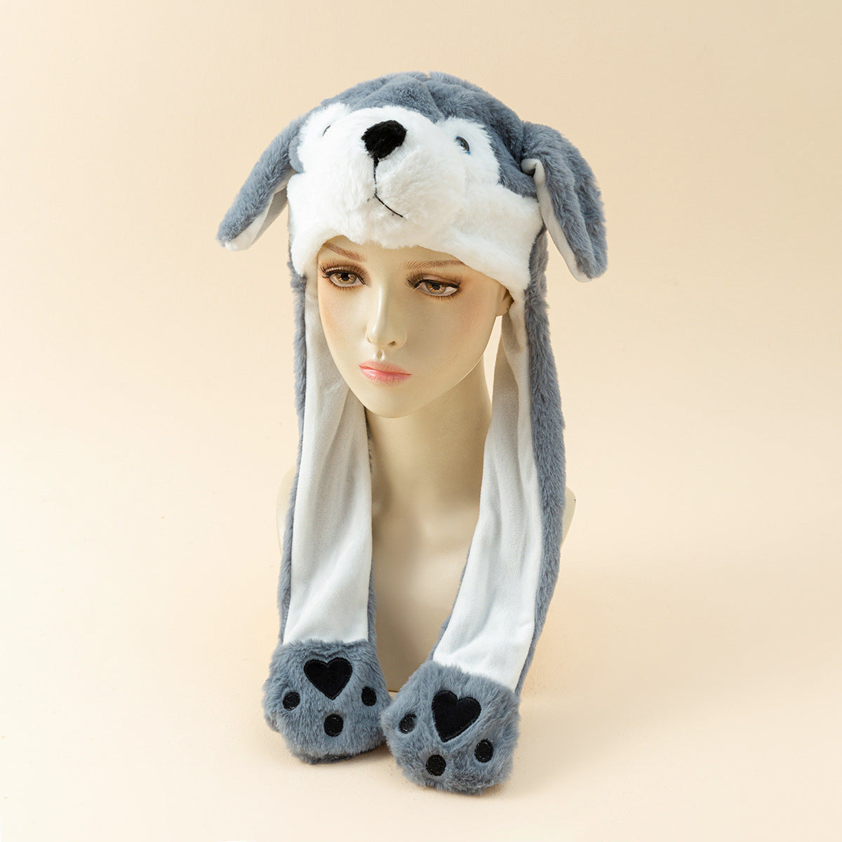 Autumn And Winter Cute Animal Plush Moving Ear Hat