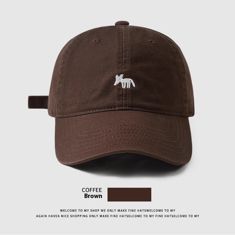Embroidered Fox Baseball Cap Sports Sun-proof Breathable Peaked Cap