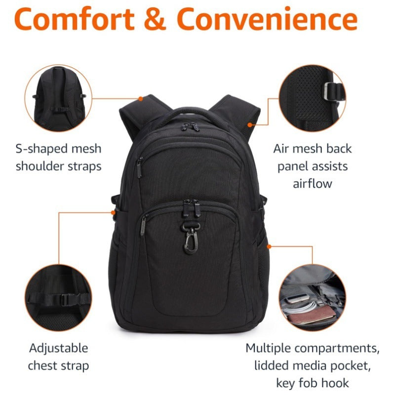 Student Black Computer Backpack Business Large Capacity