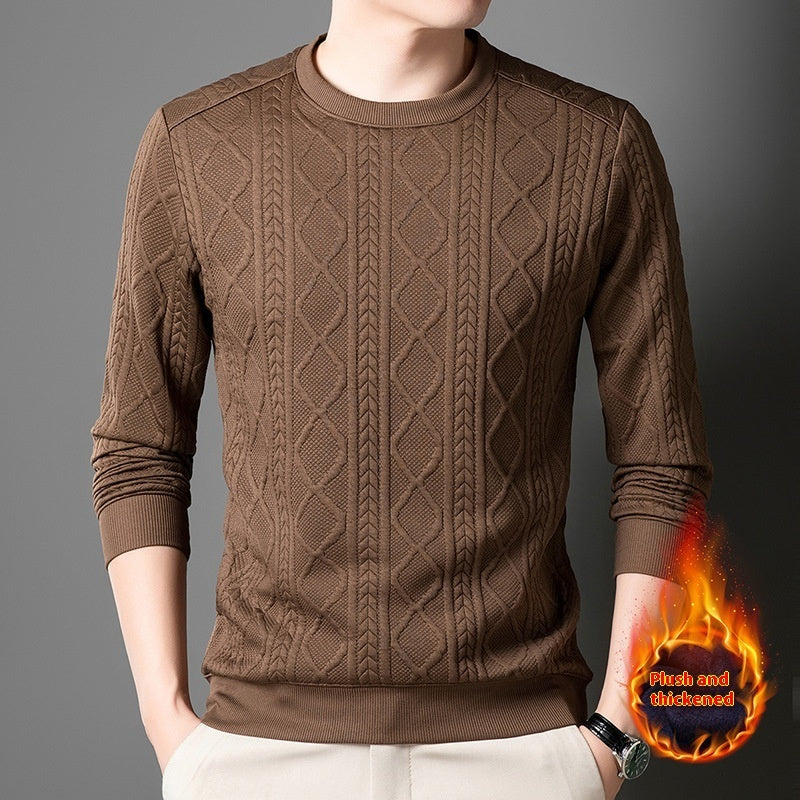 Efterår og vinter fleeceforet polstret varm herresweater
