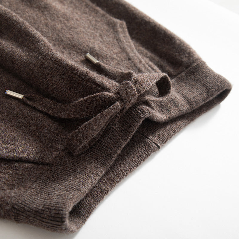 Autumn And Winter New Knit Pants For Women, Draped Casual High-waisted Trendy Slimming Floor-length