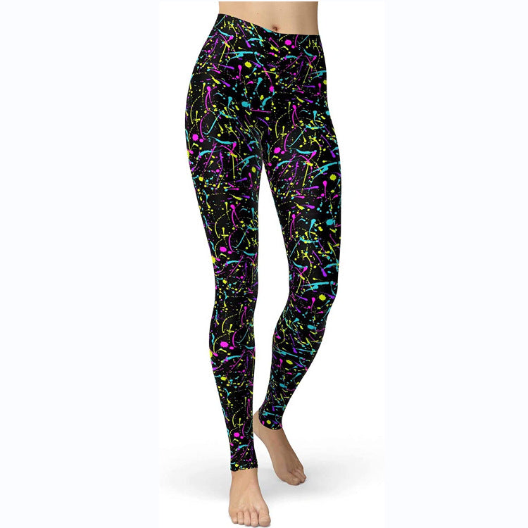 Multi-color Printing Slim Fit Hip Raise Slimming Plus Size Running Yoga Fitness Leggings