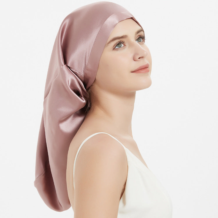 Women's Simple Silk Long Lace-up Nightcap