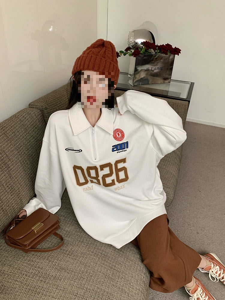 Women's American-style Retro Digital Printing Plus Size Sweater