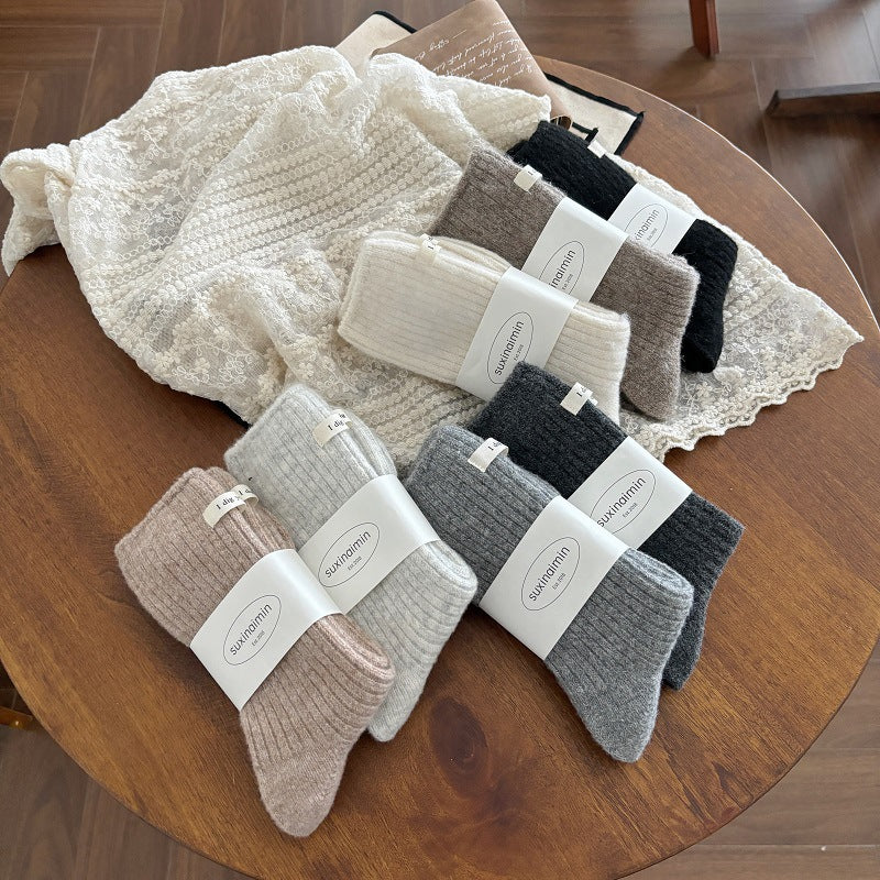 Warm Japanese-style Wool Socks For Women