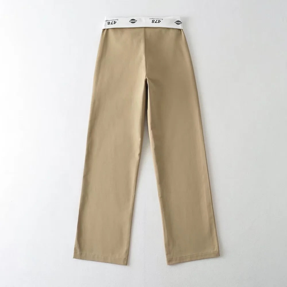 Women's Fashion Loose Turned Waist Wide Leg Pants