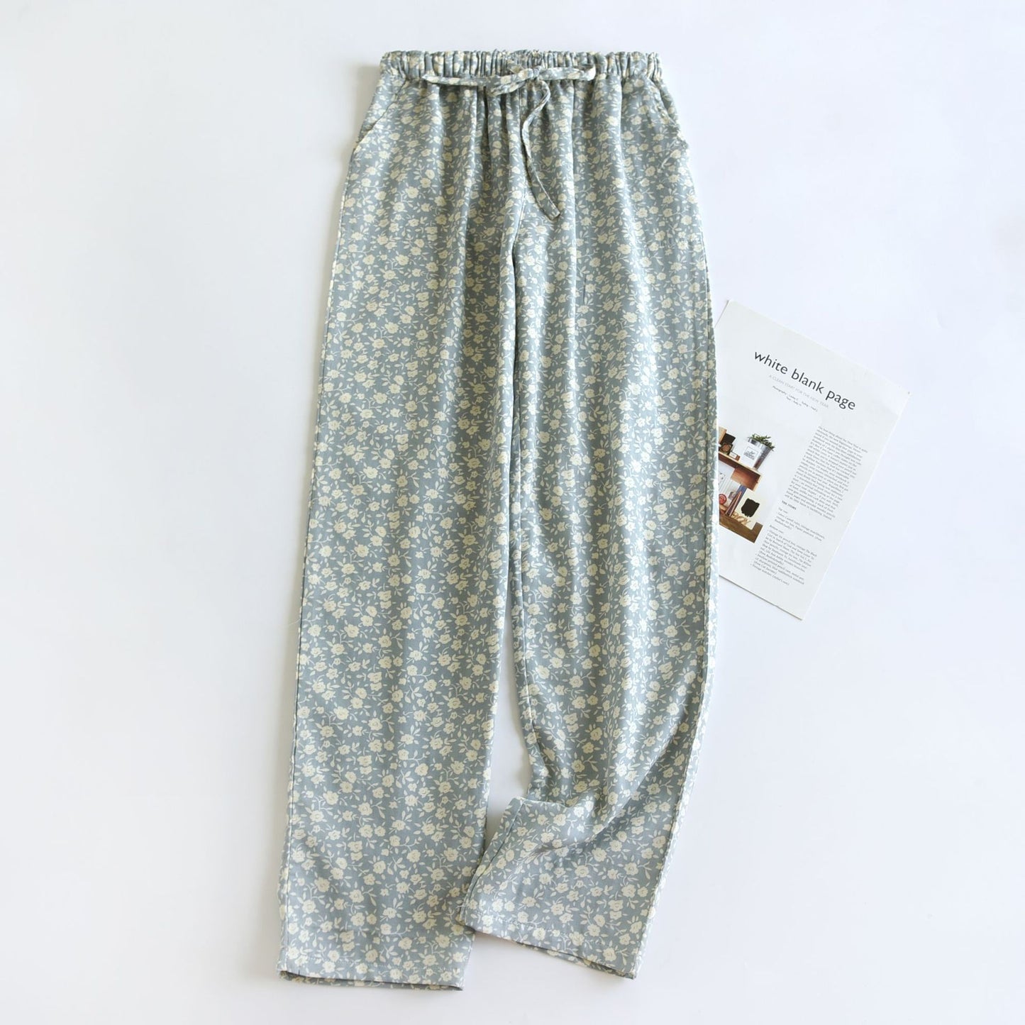 New Pure Cotton Double-layer Gauze Women's Pajama Pants