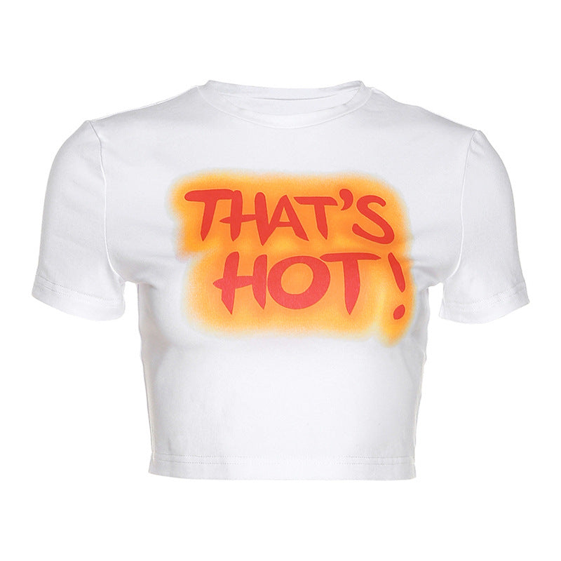 Summer New Women's Round Neck Letter Print T-shirt