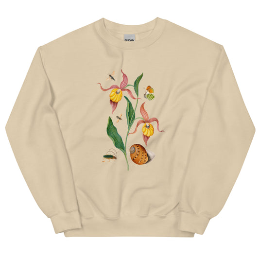 Orchid Flower And Friends Sweatshirt European American Fashion Floral Print Crew Neck Autumn Winter Sweater