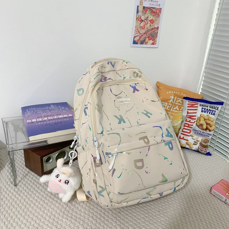 New Backpack Simple Fashion Letters Large Capacity Casual Computer Bag