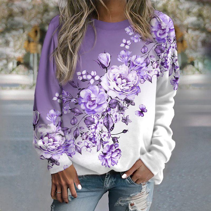 Efterår Og Vinter Kærlighed Rund Hals Langærmet Sweater Kvinder