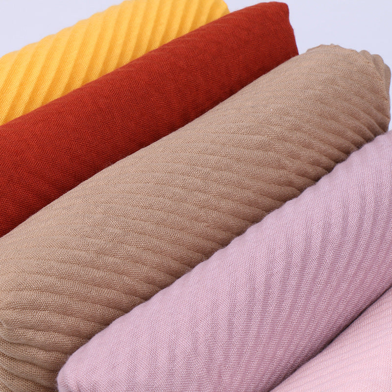 Pleated cotton women's scarf