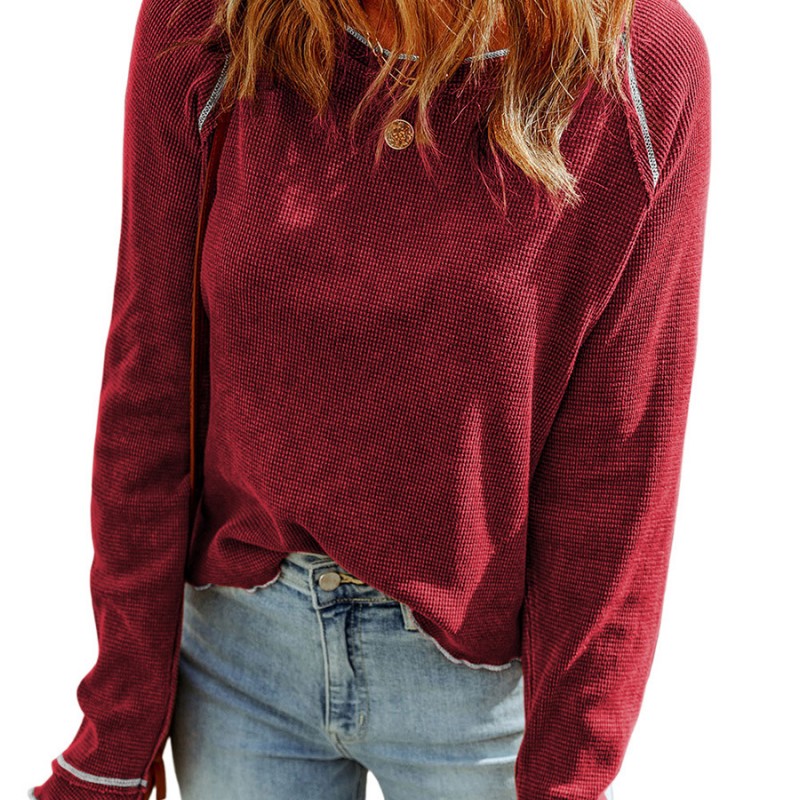 New Autumn Thin Solid Color Bottoming Shirt For Women