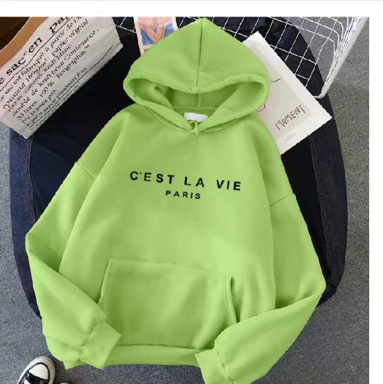 Women's Letter Printed Hoodie Coat