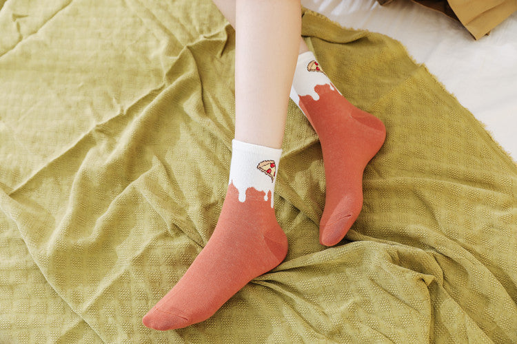 Sweet and cute color matching fruit short socks