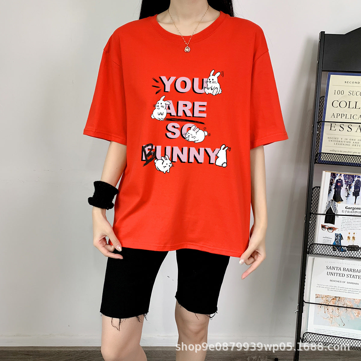 Rabbit Cotton Schoolgirl Short Sleeve Top