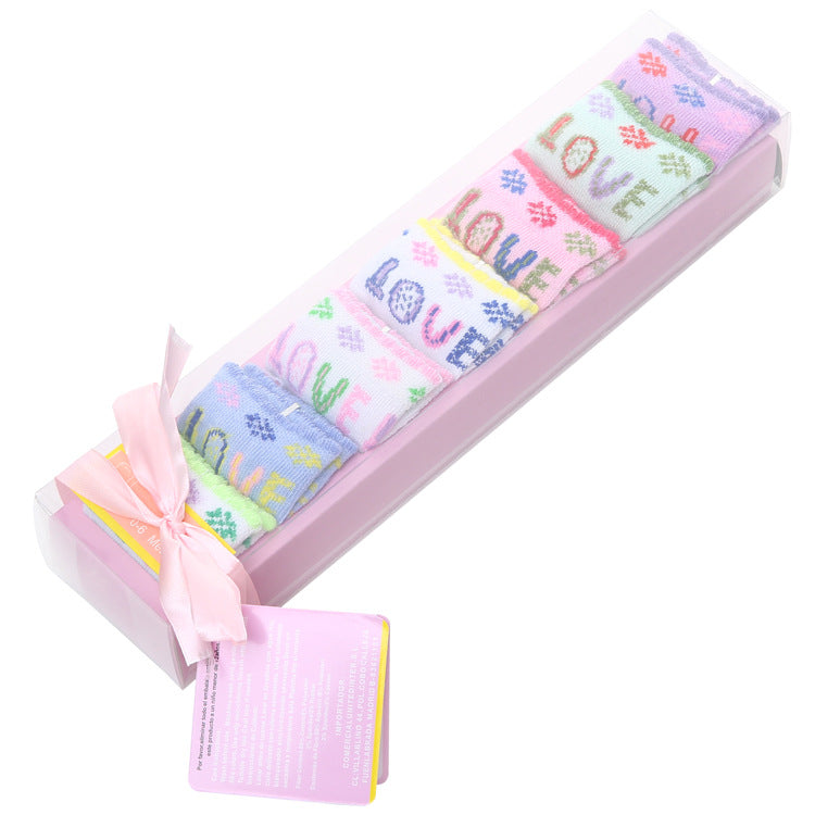 Breathable Sweat Absorbent 7th Children's Socks Cotton Letters