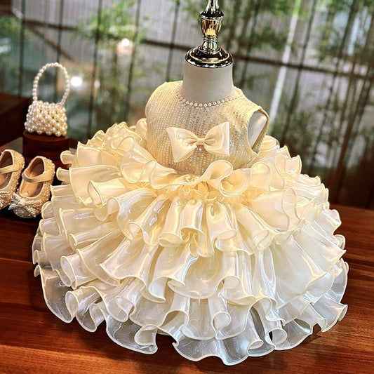 Light Luxury Western-style Birthday Princess Dress Performance Gown Wedding Flower Girl Dress
