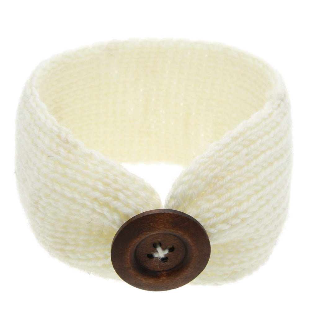 Knitted wool bunny ears headband