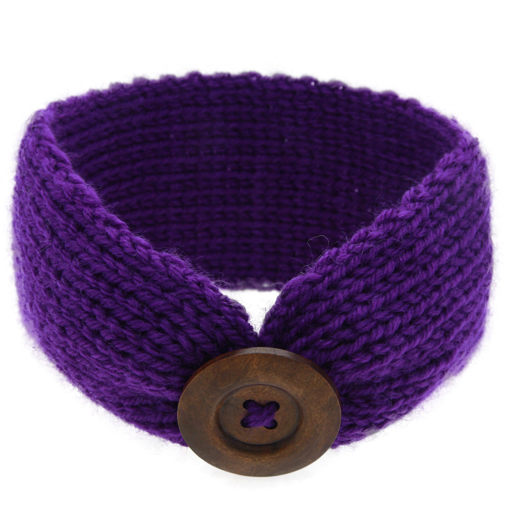 Knitted wool bunny ears headband