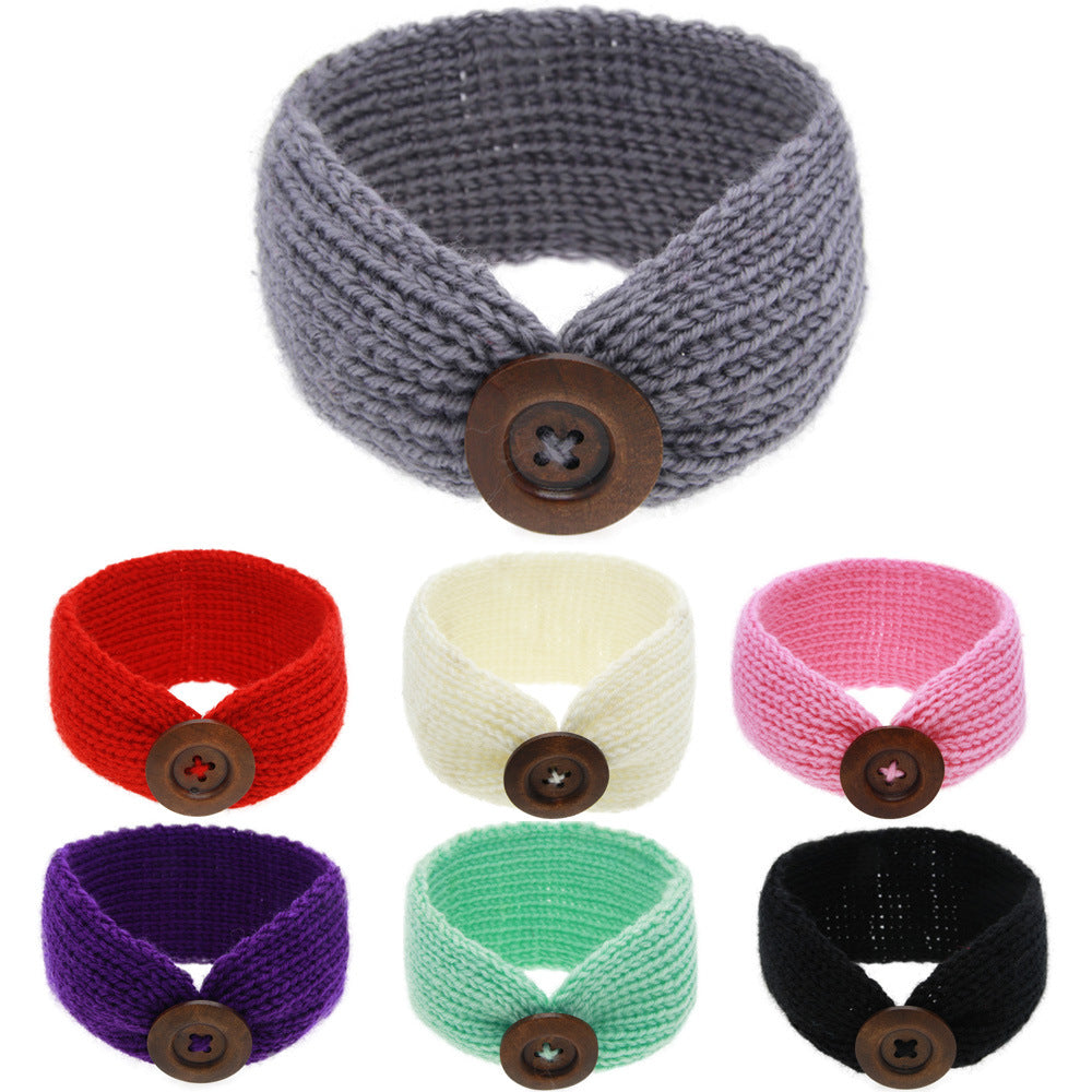 Knitted wool bunny ears headband