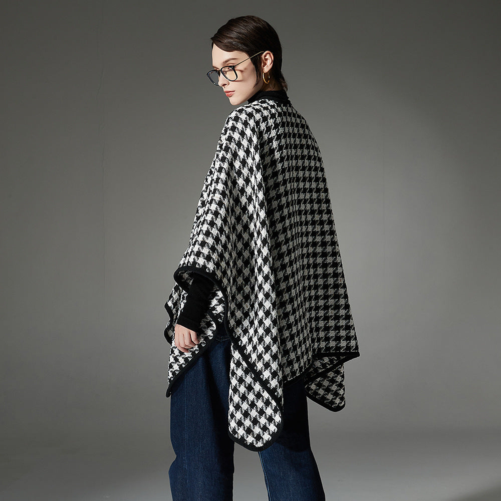 New Hasp Gold Silk Houndstooth Shawl