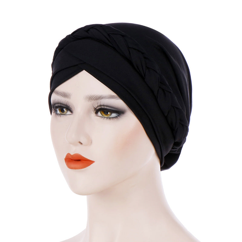 Monochrome Braided Baotou Hat Milk Silk India
