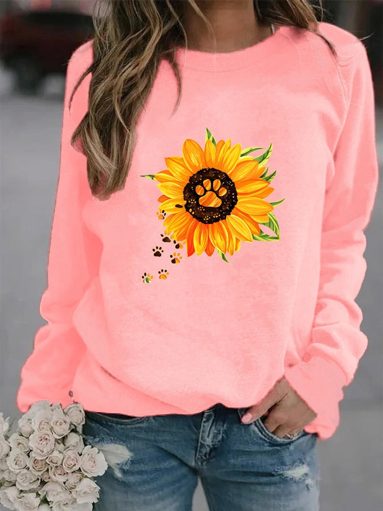 Rundhals Print Sweatshirt Langærmet Dame