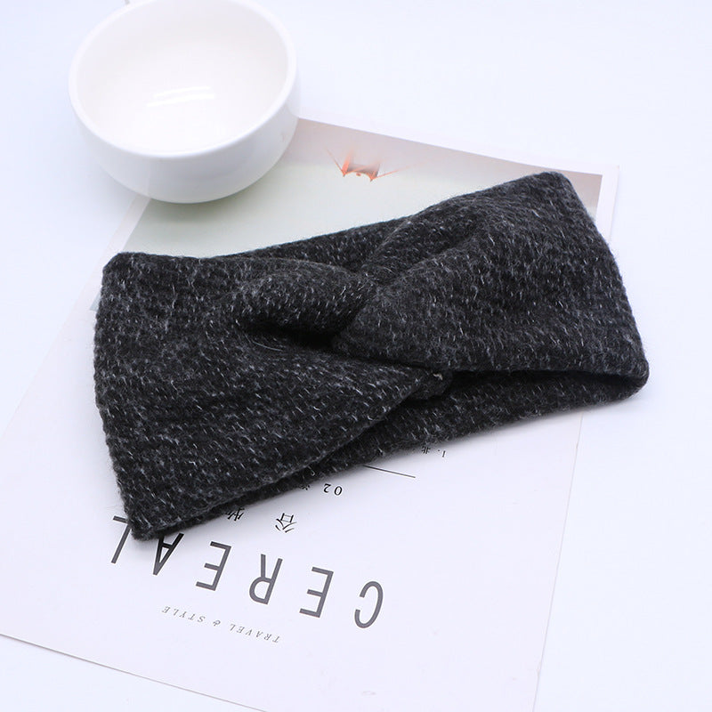 Autumn and winter wool cross hair band