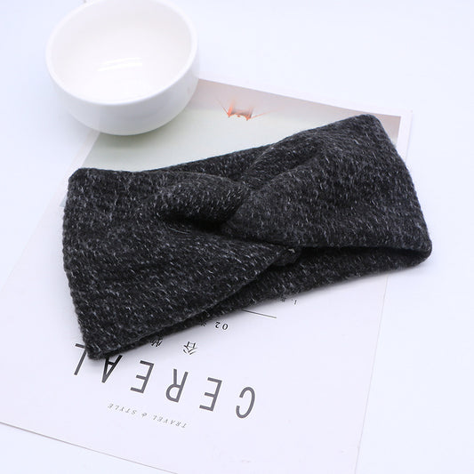 Autumn and winter wool cross hair band