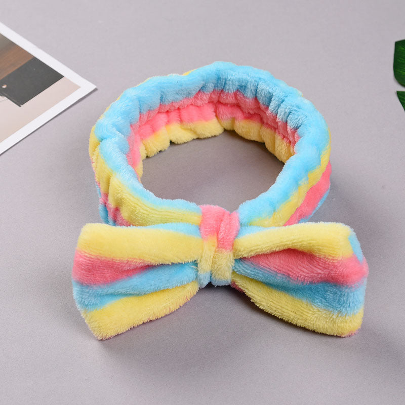 Striped headband with flannel bow