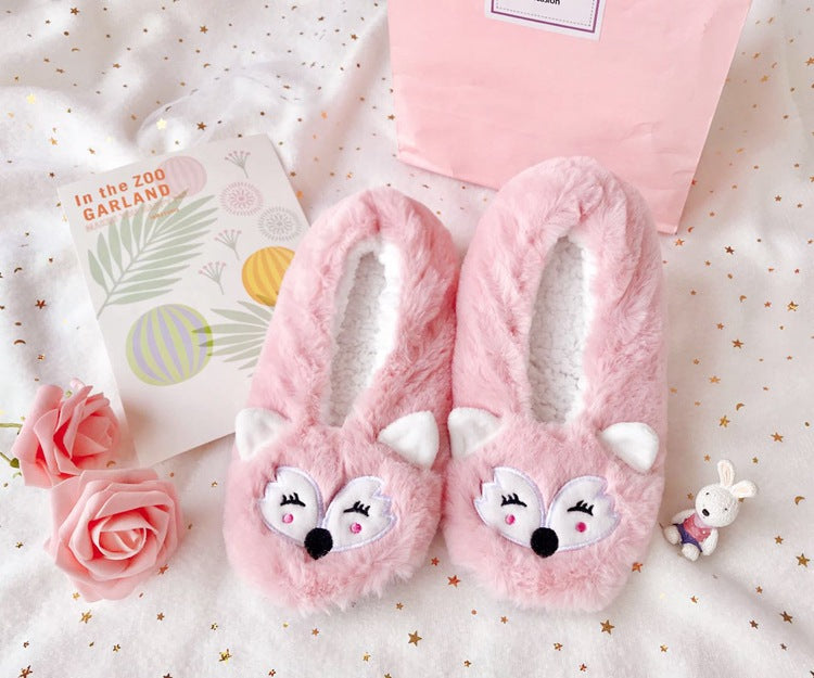 Bag with cartoon cotton slippers