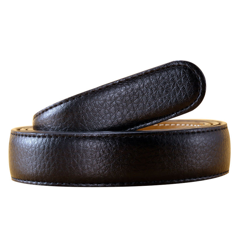 Women's Solid Color Belt Strip Headless Automatic Buckle