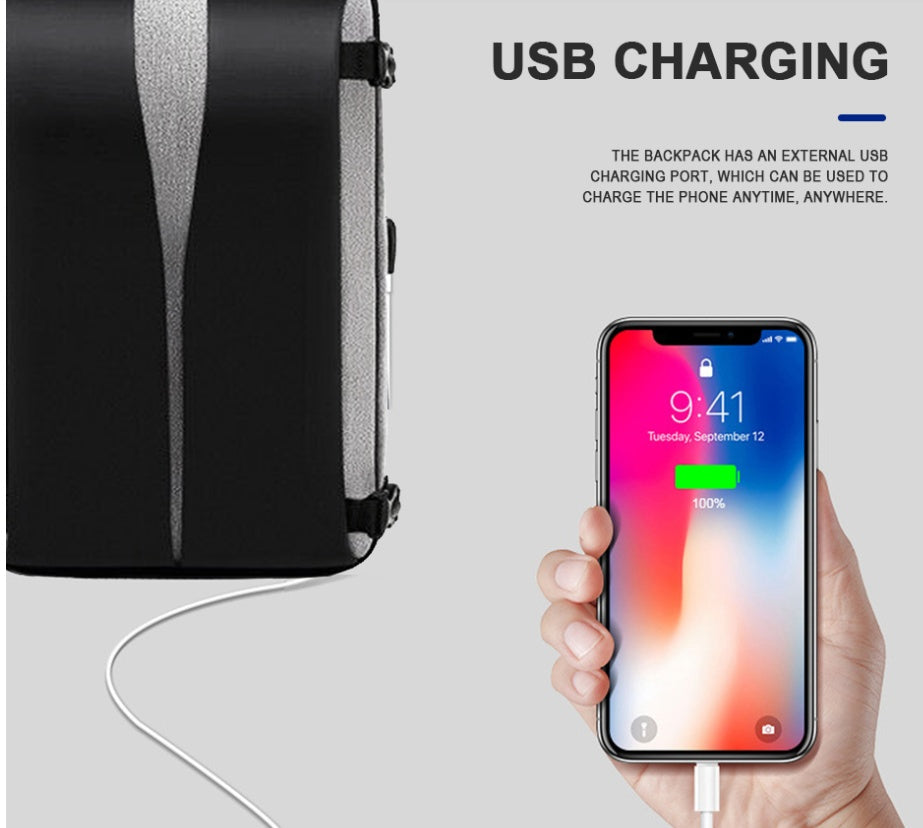 Anti-Theft Convertible USB Charging Backpack