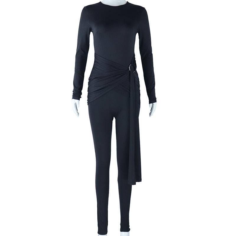 Long Sleeve Tight Fitness Bodysuit For Women