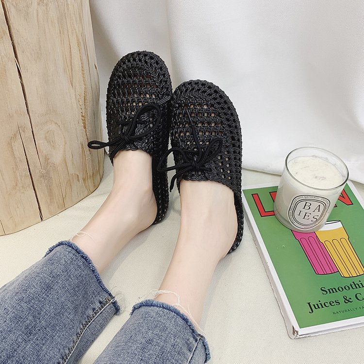 Retro seaside vacation Baotou lazy half slippers