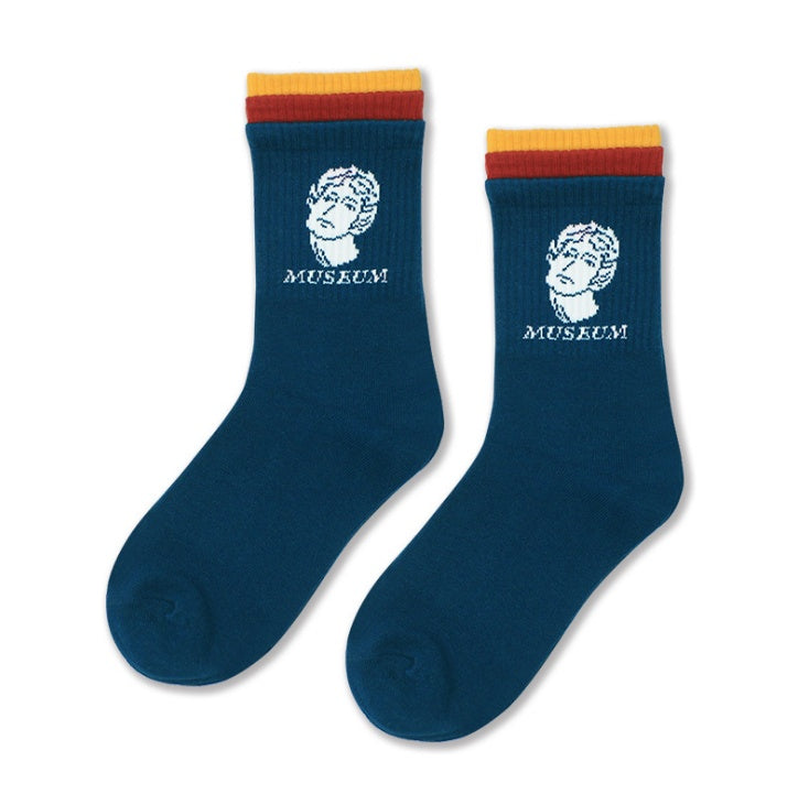 Women's stockings creative tri-color socks cotton socks