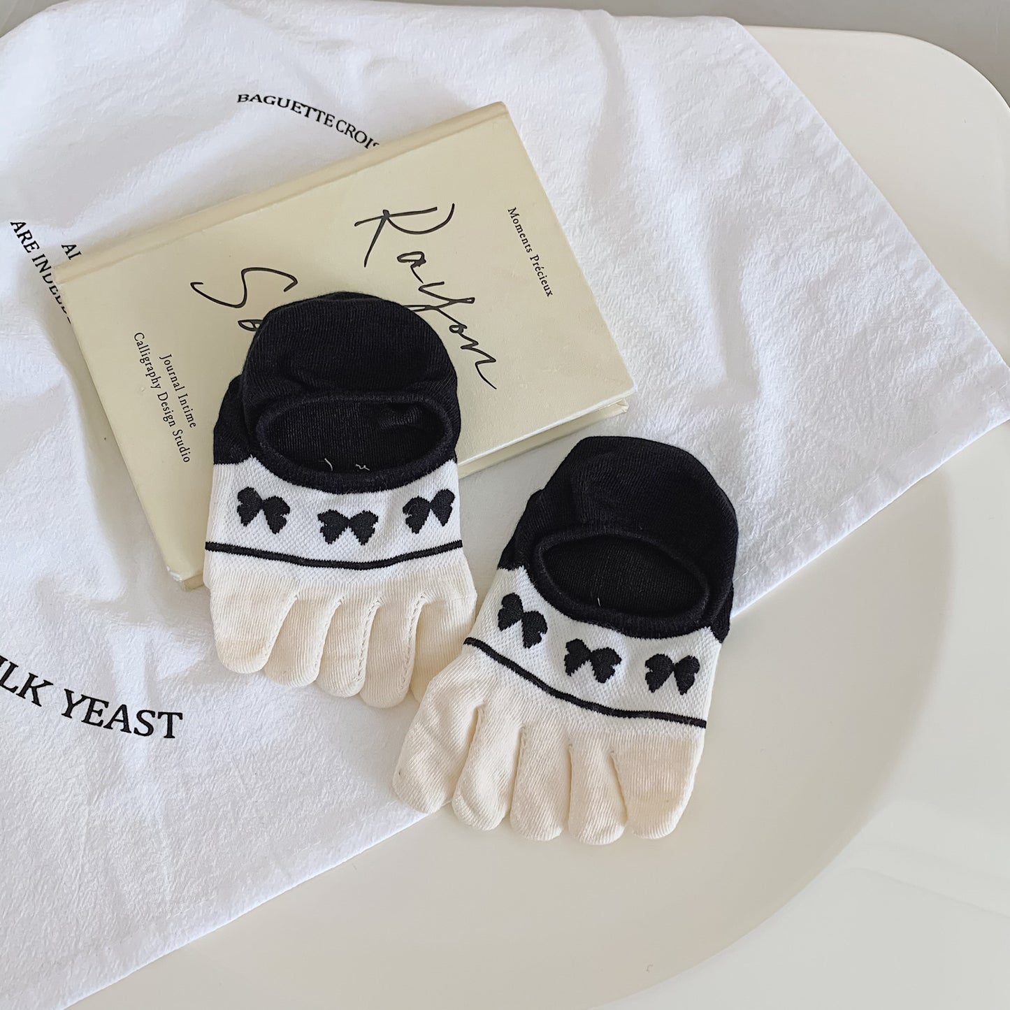 New Cute Cartoon Non-slip Breathable Five-toed Socks