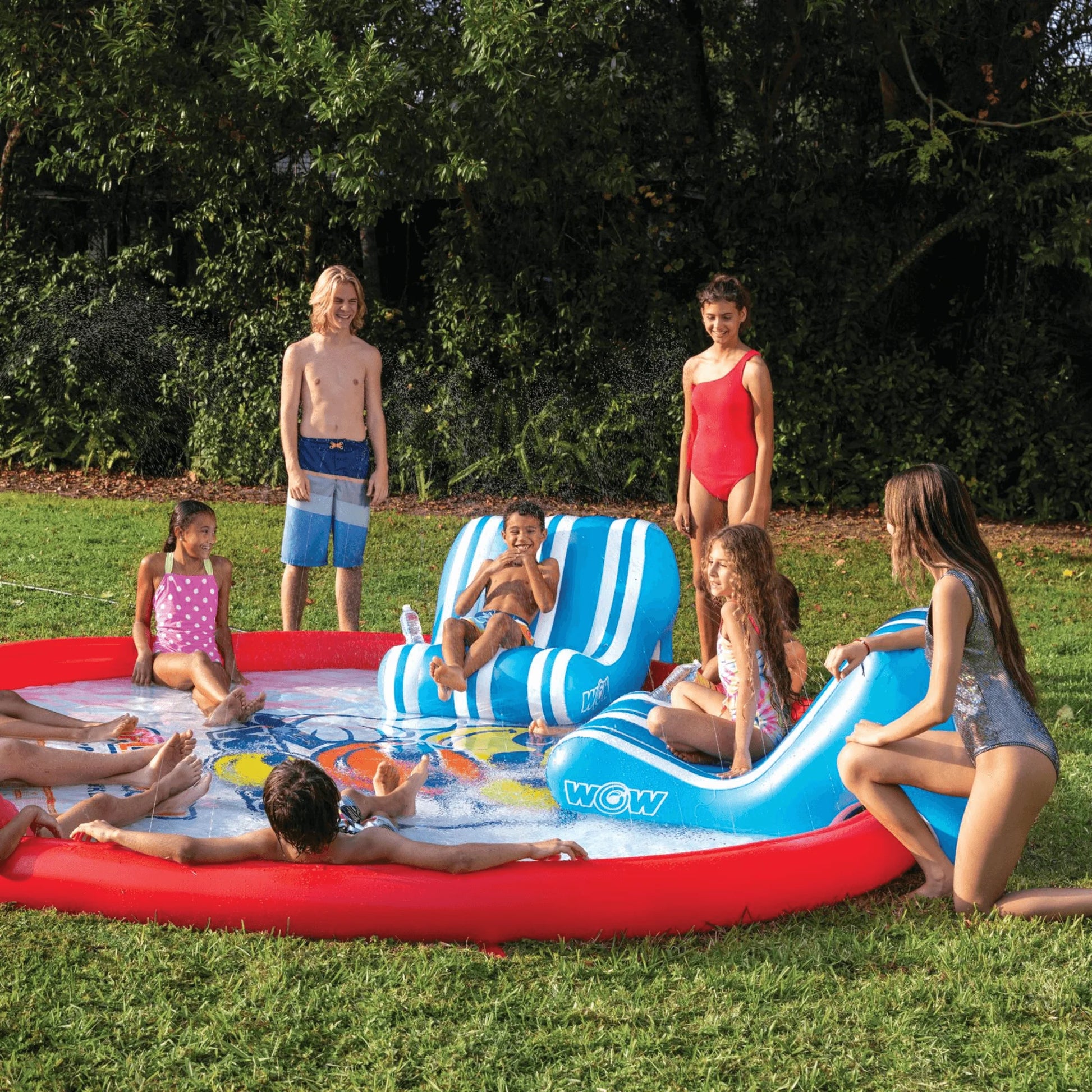 WOW Watersports Splash Pad Lounge Chair W Bottom Slot and Built-In Cup Holder
