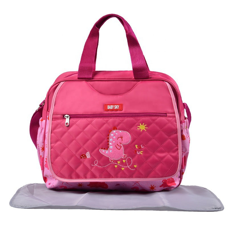 Mummy Bag Embroidered Dinosaur Pattern Large Capacity