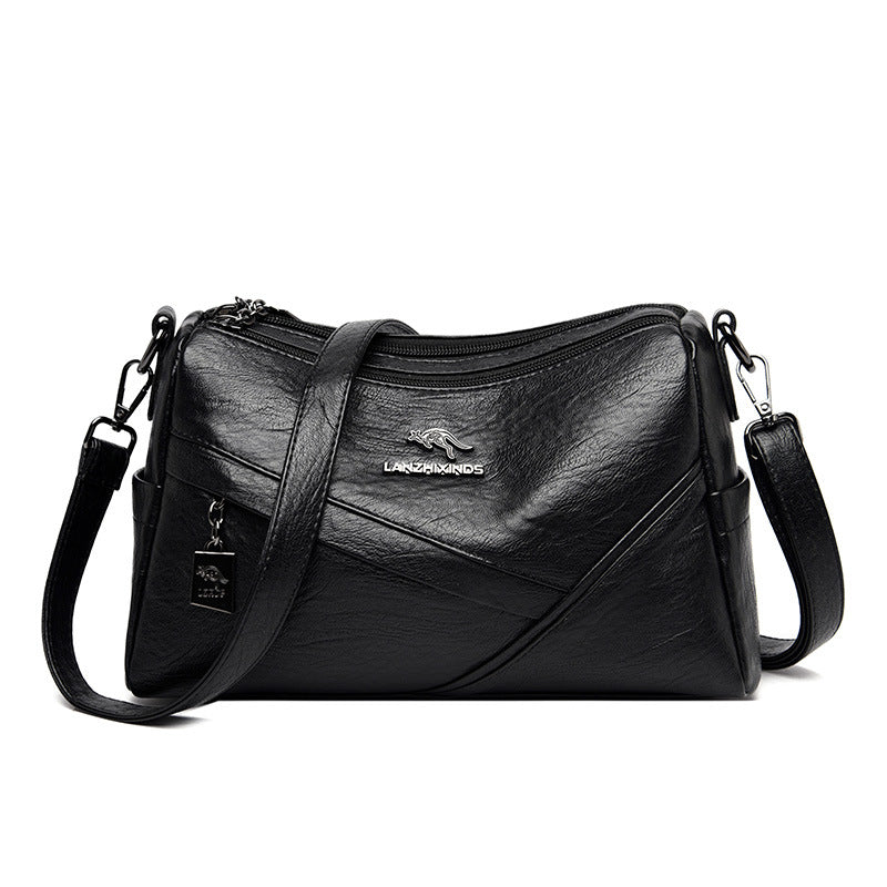 Ny Fashion Skulderrem i Blødt Læder Stor Kapacitet Crossbody Taske
