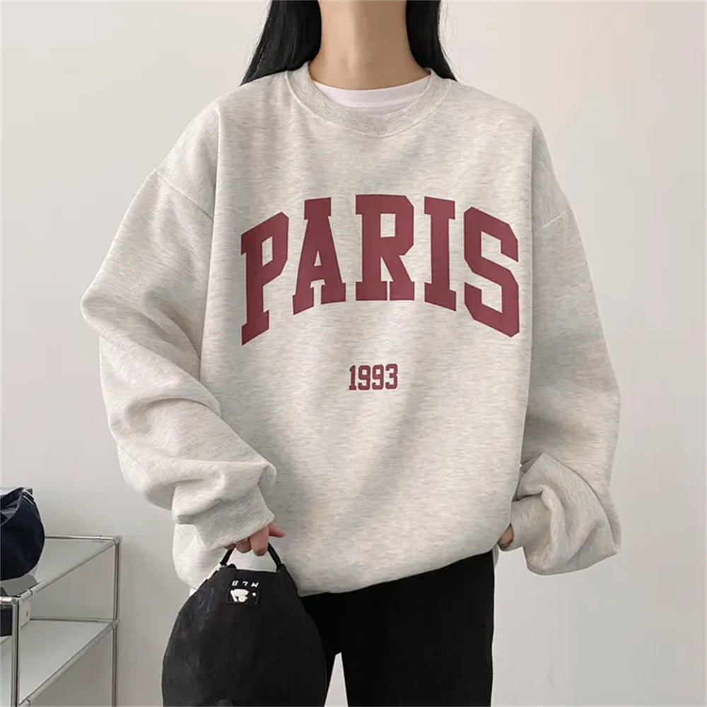 Skjorte Fleece Trykt Langærmet Bogstav Sweater
