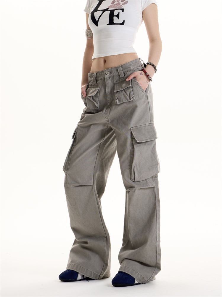 Retro Hot Girl Multi-pocket Cargo Pants