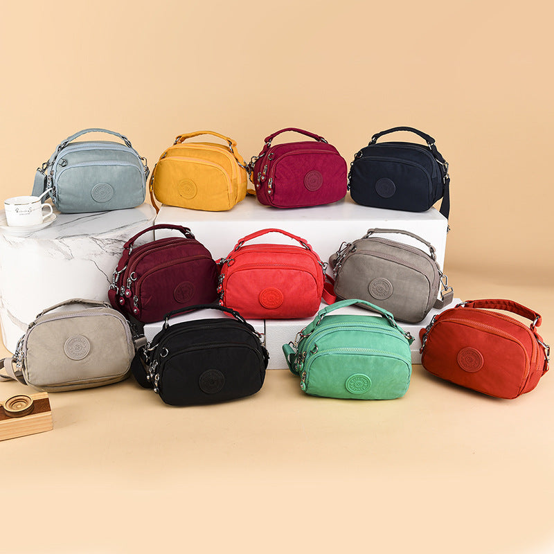 Dame Nylon Pung Tote Partysu Crossbody Taske Mobil Møntpung