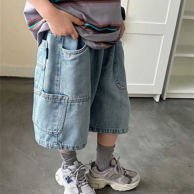Lightweight Loose-fitting Casual Capri Pants For Boys